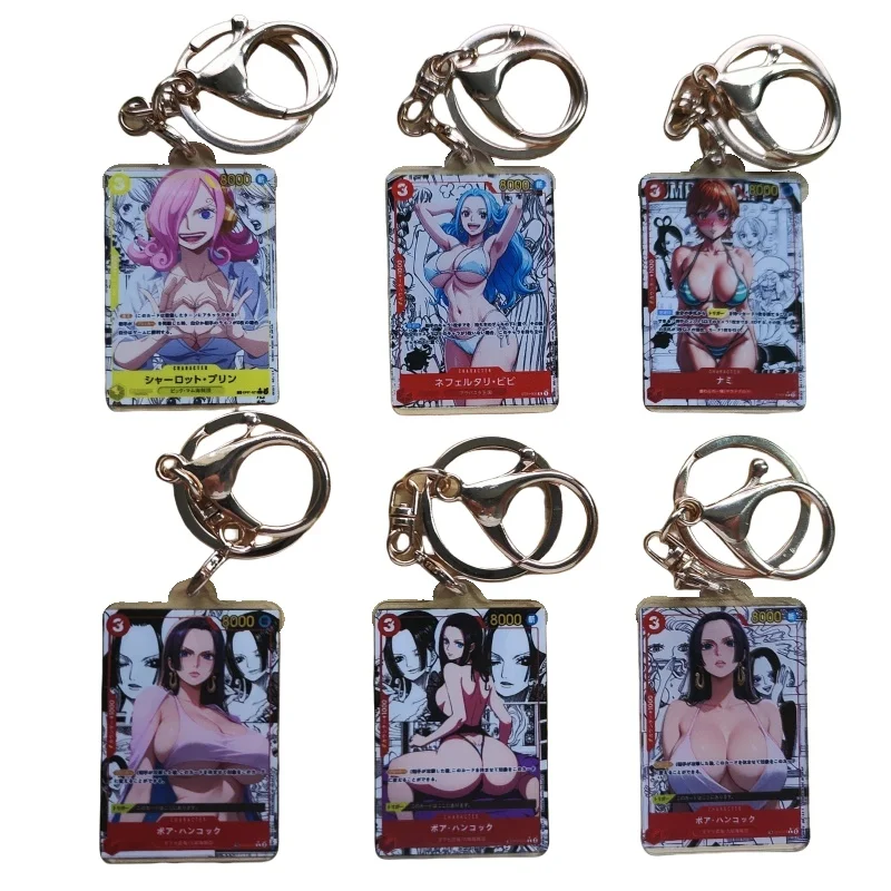 New ONE PIECE Keychains Boa Hancock Shanks Edward Newgate Roronoa Zoro Diy Action Toy Figure Anime Game Collection Pendant