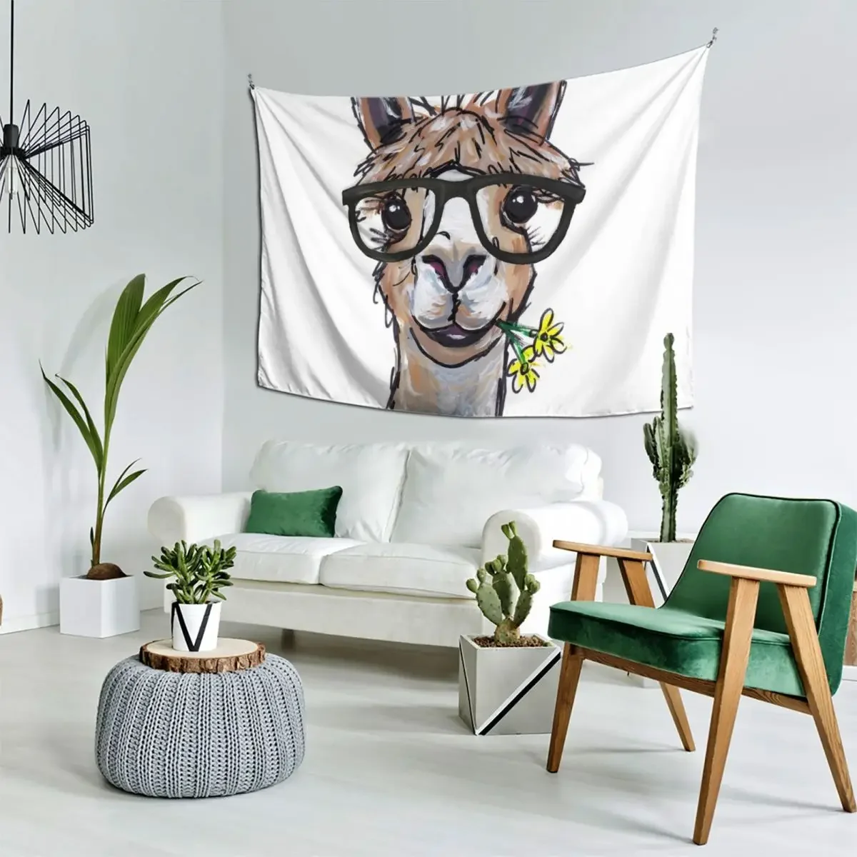 

Alpaca art, alpaca with glasses art, cute alpaca art Tapestry Home And Comfort Decor Tapestry