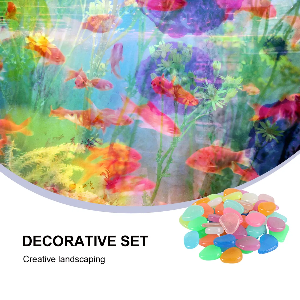 

Luminous Stones for Garden Small Outdoor Aquarium Pebbles Fish Tank Decor Decorative Ornament Plant