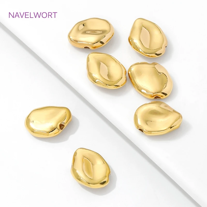 Brass Spacer Beads For Jewelry Making,18K Gold Plated Flat Irregular Beads Separators,Bracelet Beads,DIY Jewelry Accessories
