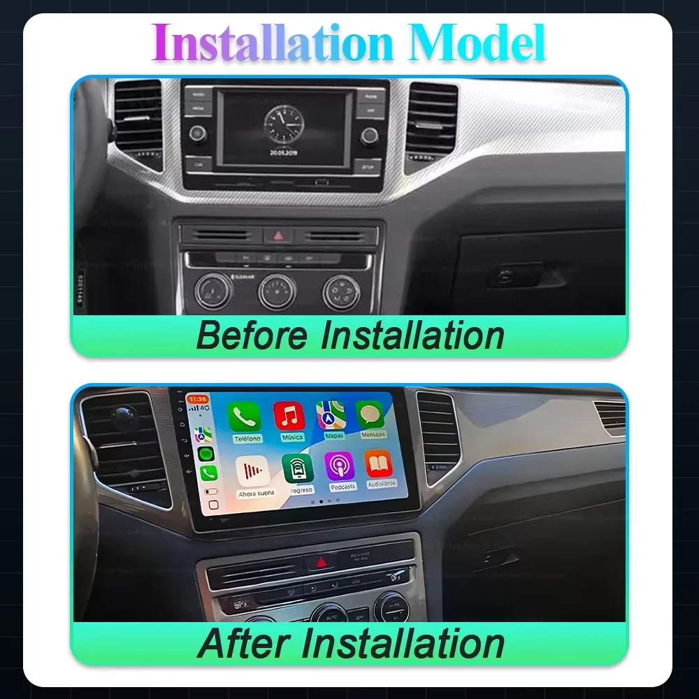 Car Rideo Android 16 For VW Sportsvan 2016+ Multimedia Navigation GPS Wireless Carplay Auto Video Player 2Din DVD Head Unit CPU