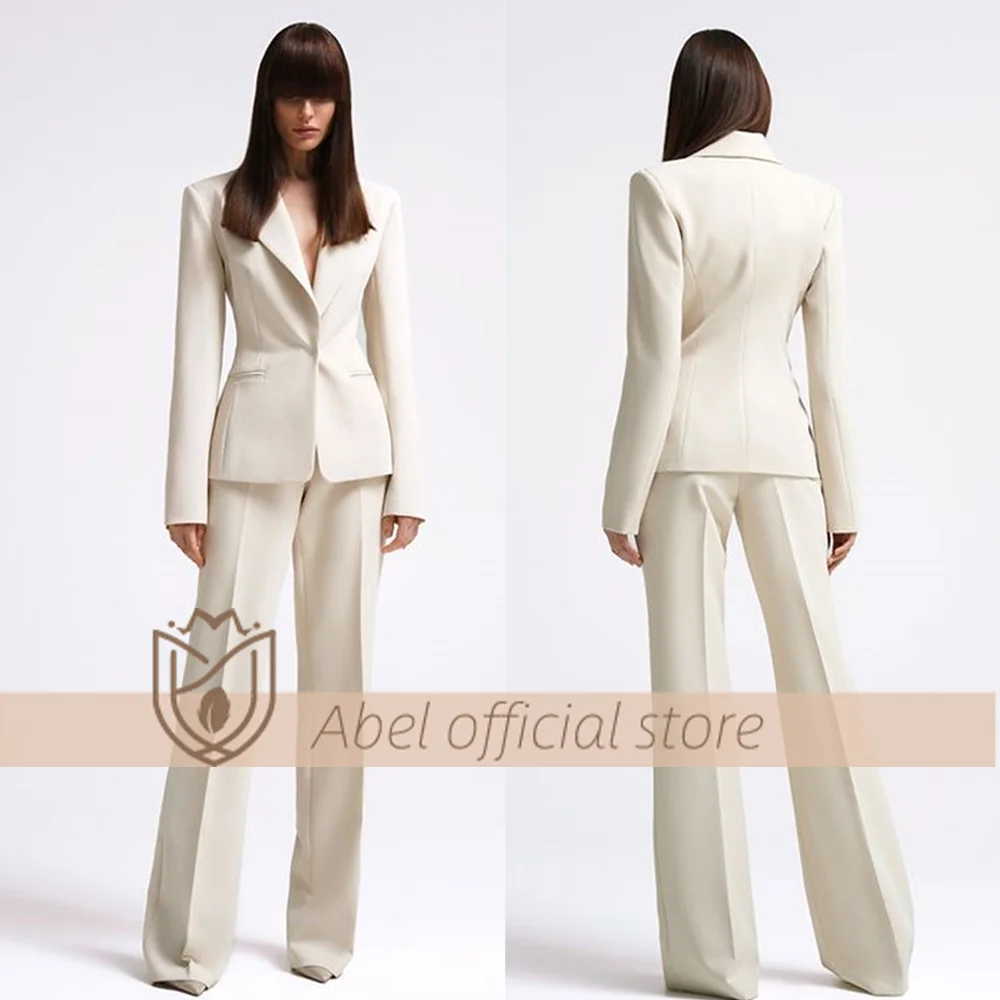 Elegant women\'s two-piece suit (long jacket + straight pants) birthday/party, high-end high street luxury customization