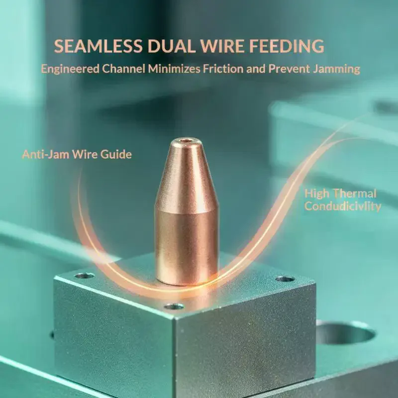 SUP Dual Wire Feed Laser Welding Nozzle Easy Replacement 1.2/1.6/2.0mm Double Wire Guide Tip for Welding Equipment Maintenance