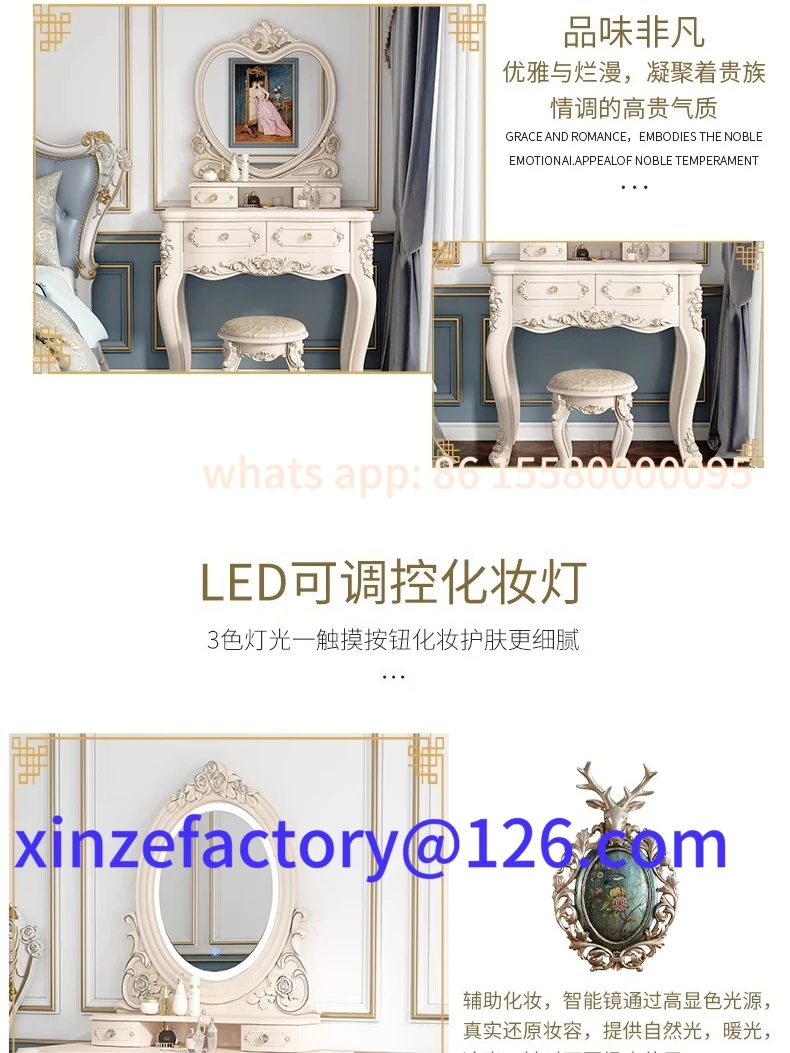 Penteadeira de unidade pequena de quarto europeu personalizável multifuncional