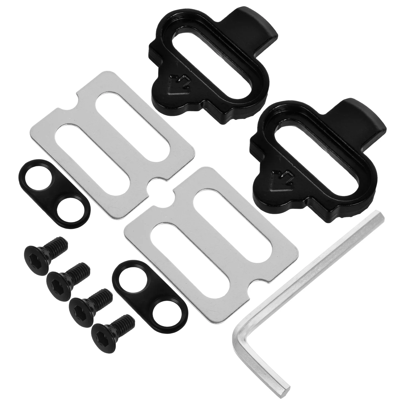 1Set Bike Pedal Cleats Metal Selflocking Cycling Clips Replacement for Road Mountain Bike Shoe Cleats Accessories