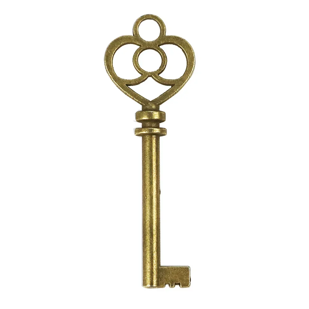 1pc Bronze Keys Large Antique Vintage Old Brass Skeleton Lot Cabinet Lock Metal Alloy Home Improvement Accessories