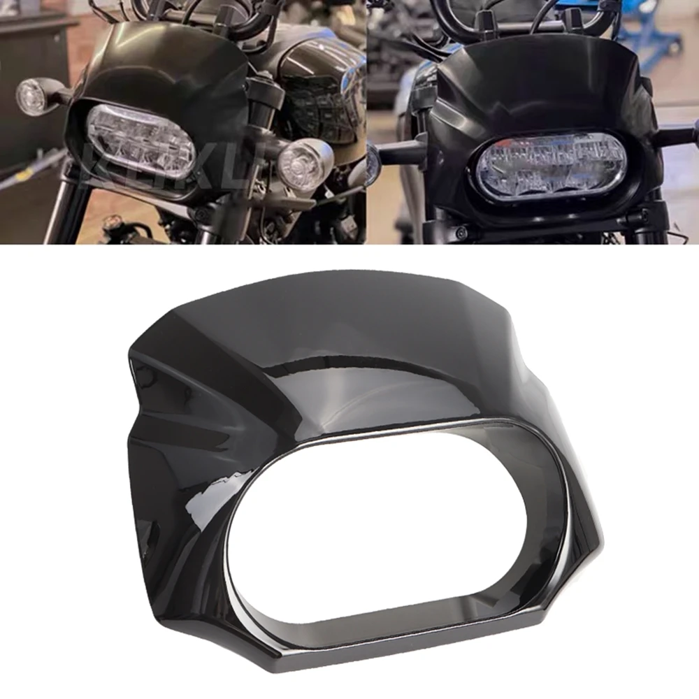 

For Harley Sportster S 1250 RH1250 2021-2022 Motorcycle Gloss Black Front Headlight Fairing Mask Cowl Cover