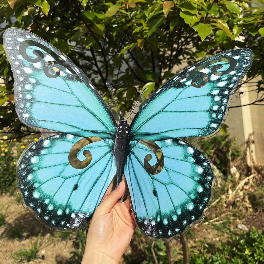 40cm Color Big Butterfly 3D Wall Sticker For Wedding Decoration Home Festival Wallpaper Living Room Bedroom Butterflies Stickers