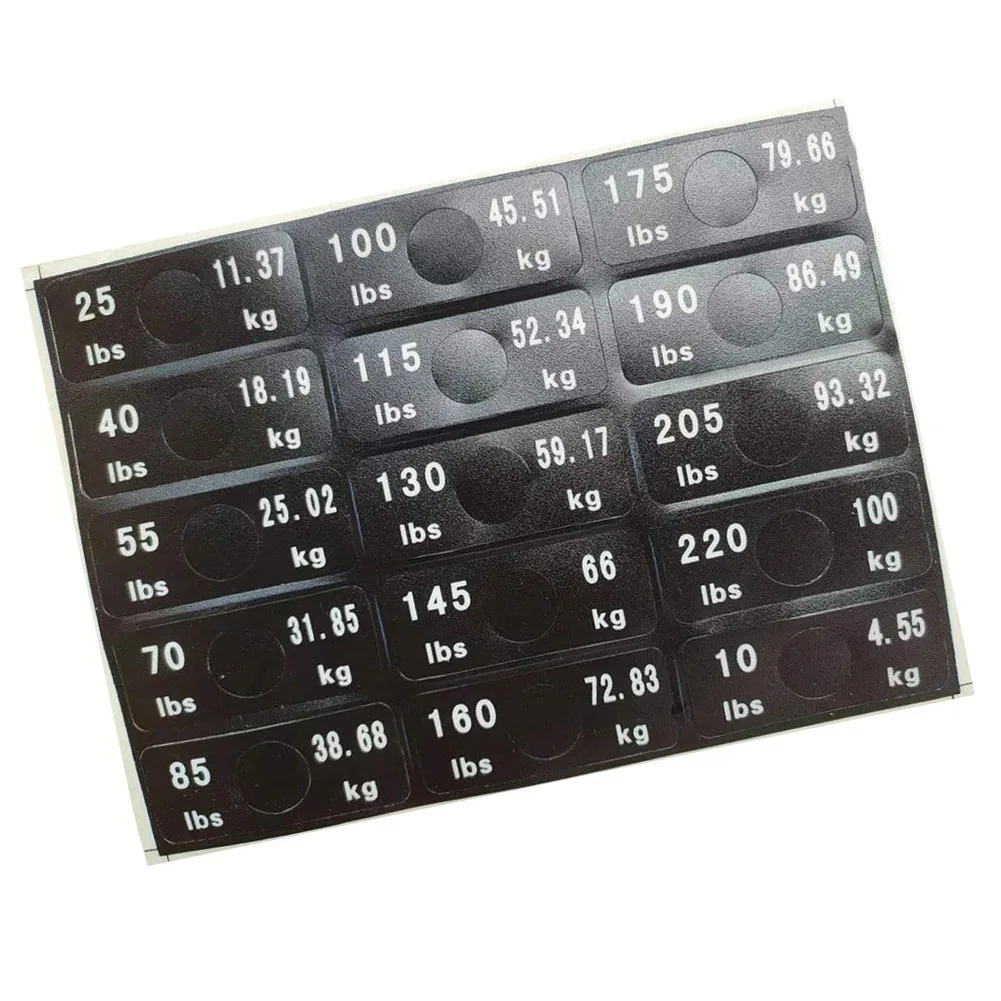 Weight Stickers Self-Adhesive Weight Stack Labels Gym Equipment Weight Plate Sticker Fitness Equipment Stickers view 6