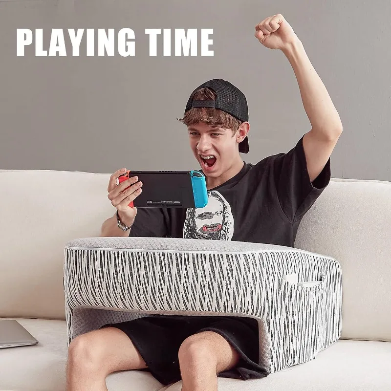 وسادة من إسفنج الذاكرة كبيرة جدًا لقراءة ألعاب الكروشيه العمل على أريكة السرير باللون الرمادي #5