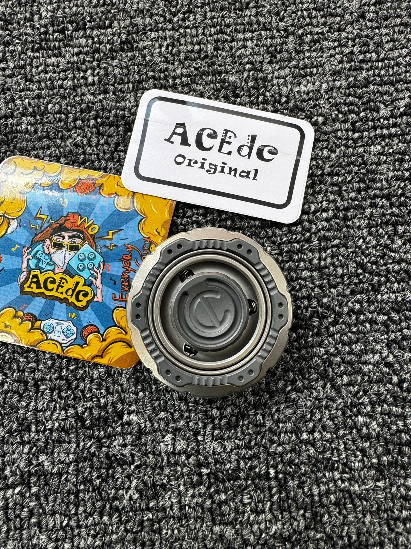Used ACEDC Lao Cao Trisomy, Titanium Zirconium, Pa Pa Coin, Fingertip Gyro edc
