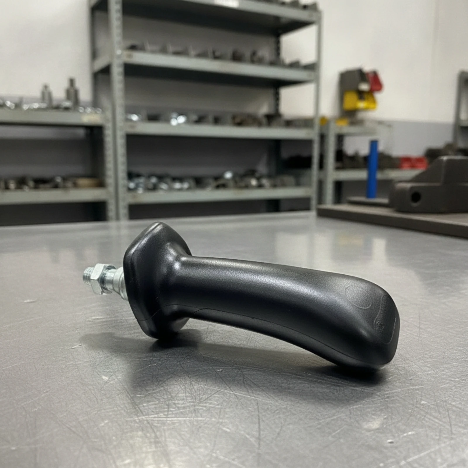 Excavator Handle with Mounting Stem Scratch Resistant Excavator Joystick Handle Equipment Parts Threaded Curved for Operators