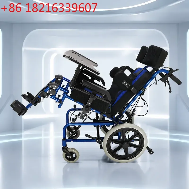 Lightweight Folding Hydraulic Wheelchair for Disabled Children Multi Function Special Needs Mobility Aid Trolley