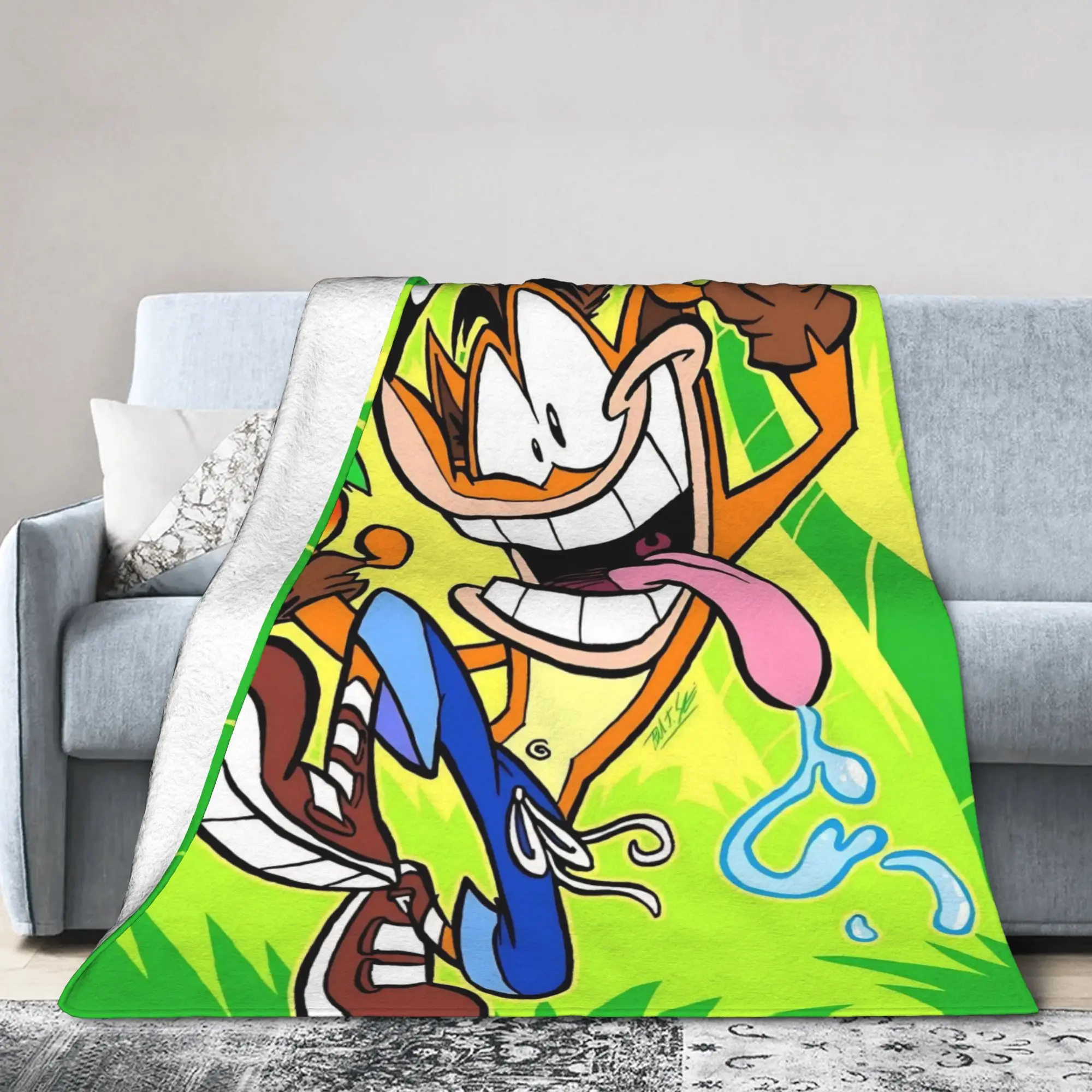 Crashed Game Bandicoots Wool Blankets  Creative Throw Blankets for  Sofa Bedding Lounge 125*100cm Rug Piece