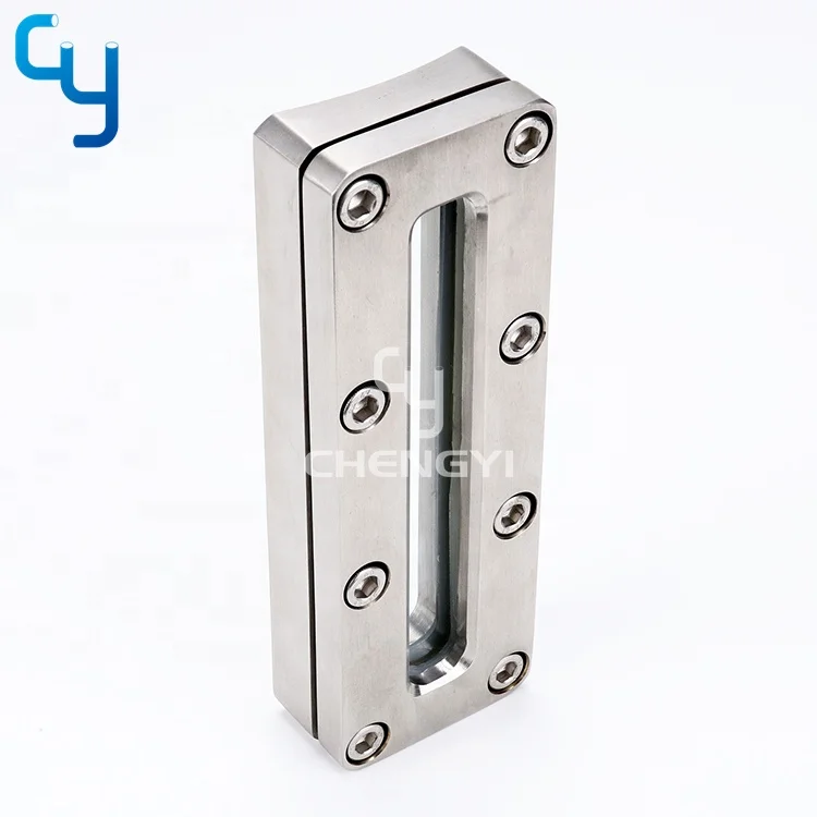 Sanitary stainless steel rectangular welding long sight glass with toughened glass