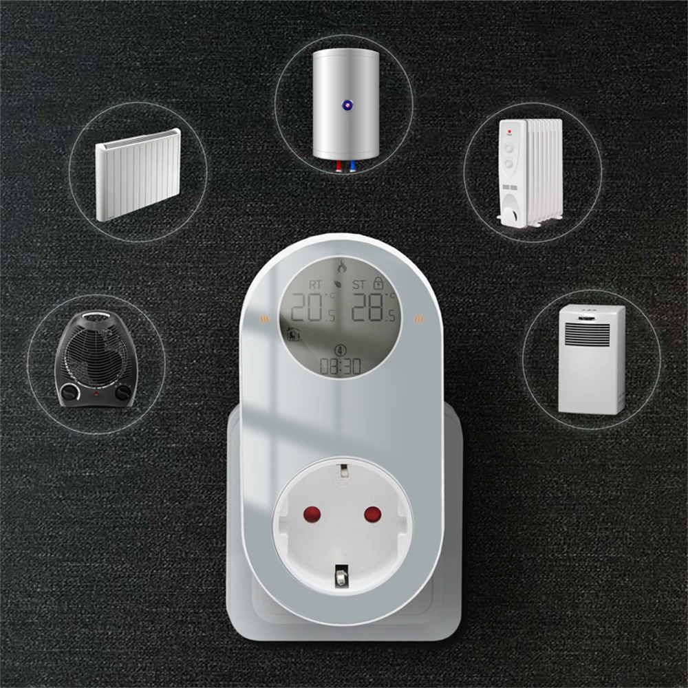 Xiaomi WiFi Digital Thermostat Outlet Plug Smartlife App Control Socket Temperature Controller With Touch Button Home Control