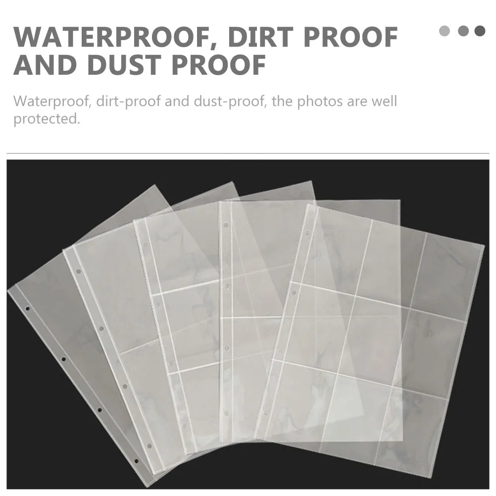 

20Pcs Photo Card Replacement Pages Transparent Plastic Sleeves for 4-Ring Albums Waterproof Dirt-Proof Long-Term Photo Storage