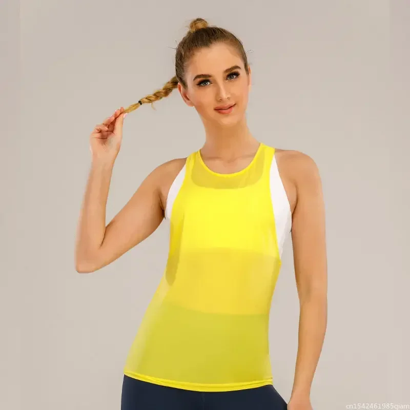 Sexy Yoga Tank Loose Top Activewear Naked-Feel Athletic Yoga Vest Tops Stretch Gym Blouse Sport Fitness Tank Tops image 4