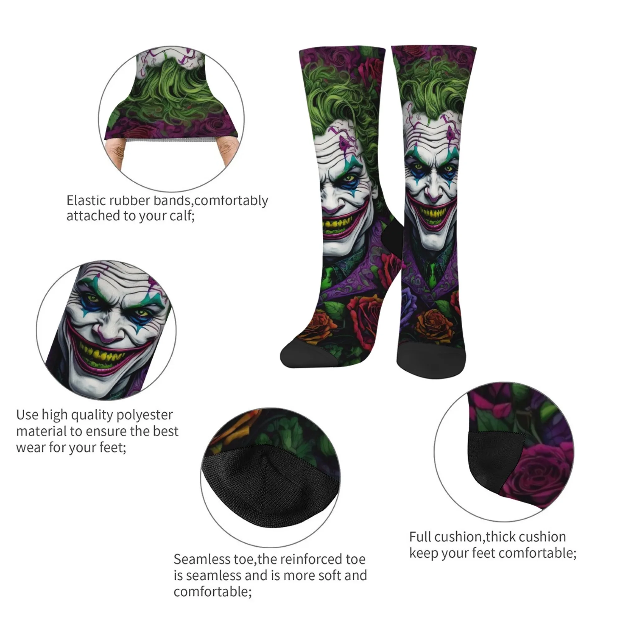 Calzini da uomo divertenti Rose Joker Harajuku stile retrò novità hip-hop happy crew calzini morbidi e comodi calzini sportivi di moda regalo