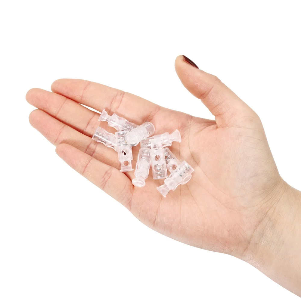 10pcs Cord Lock Plastic Stopper Cord Ends Toggles Clip Buckle Transparent Clear Frost For Shoelace Clothing DIY Bag Accessories image 6