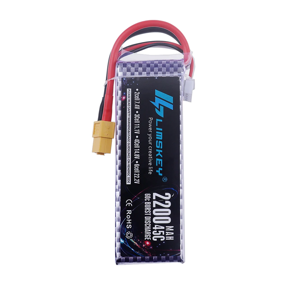 Batteria LiPo 11.1V 2200mAh 3s 45C per aereo elicottero RC Quadcopter Auto Aereo con spina T/JST/XT30/XT60 Batteria 3S 11.1v