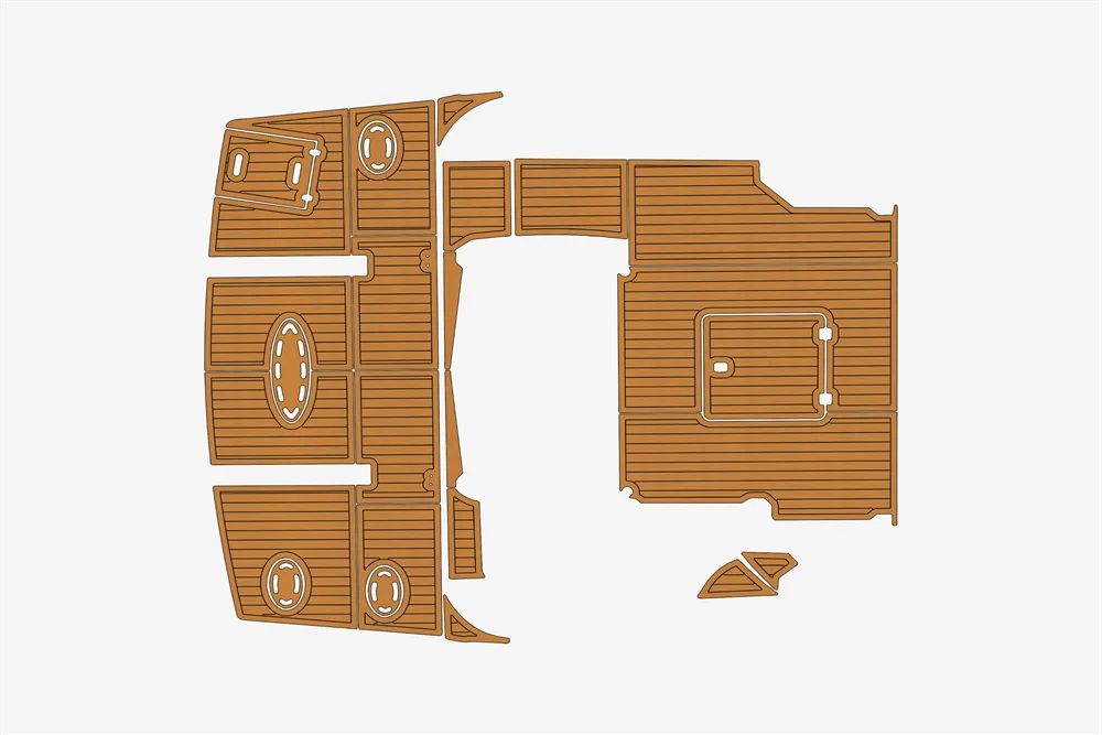 Eva foam Fuax teak seadek marine floor For 2013-2019 Cruisers 45 Cockpit Swim Platform 1/4