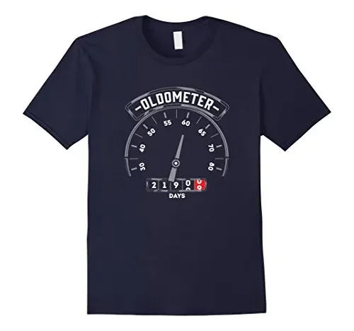 Oldometer Funny Speedometer 60th (Other ages) Birthday Gifts T-Shirt 100% Cotton O-Neck Summer Short Sleeve Casual Mens T-shirt