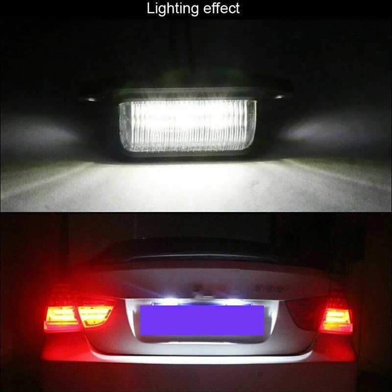 2Pcs 6 LED License Plate Light Lamp 12V -24V Car Truck Lorry Bus Trailer Tail Light Side Lamp Bulb White Motorcycle Signal Light