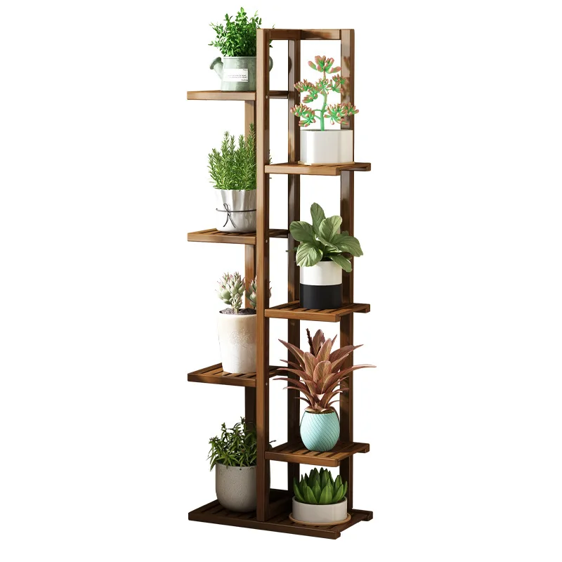 

HJ13 Natural Bamboo Plant Stand Indoor Flower Pot Holder Shelf Corner Display Shelving Rack Organizer Shelves for Balcony Garden