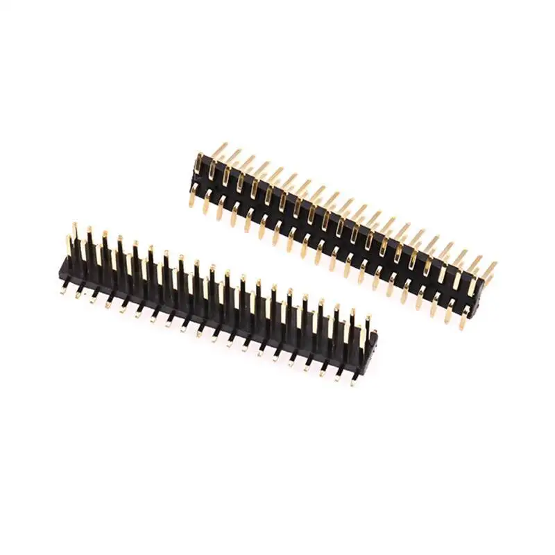 2~5~10~20 Stück Doppelreihiger Vertikaler SMD-Stiftleistenstecker 1,27 mm Rastermaß Basis 2*2P/3/4/20/40/50P Vergoldetes Kupfer – Detail 3