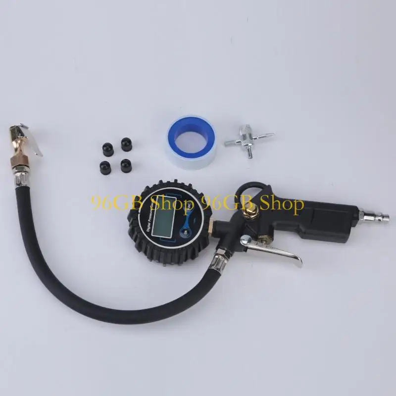 96GB Digital Tire Inflator with Hose for Car Maintenance Check Tasks