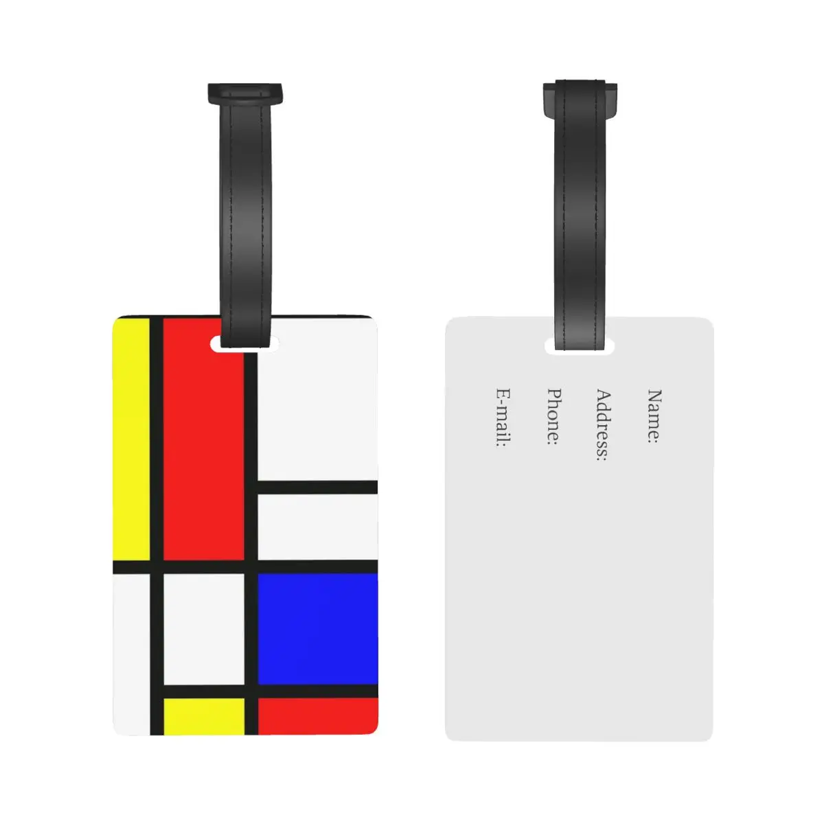 Piet Mondrian Composition 2 Luggage Tags Suitcase Accessories Travel Baggage Boarding Tag Portable Label Holder ID Name Address