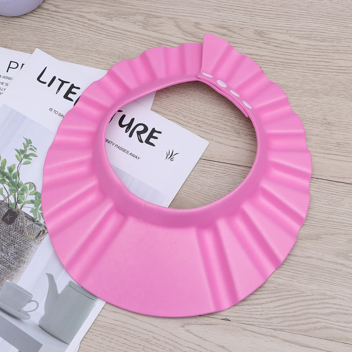 

Baby Adjustable Shampoo Shower Bathing Cap Protect Wash Hair Shield Pink 40-55cm Soft Elastic 80c Heat Resistant Water Flow