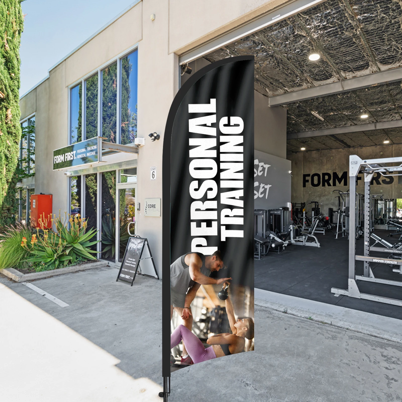 

8FT Personal Training Feather Flags , Outdoor Advertising Banners with Pole Kit and Ground Stake, for Outdoor Business Events