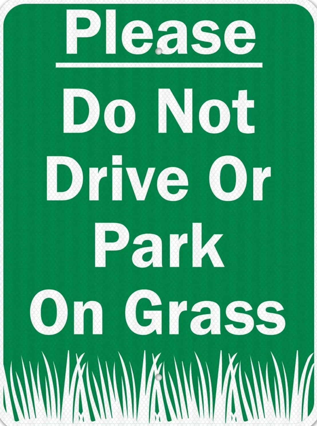 Novelty Warning signs Metal Tin Sign Do Not Drive or Park on Grass Home Decor Wall Garden Yard Signs Vintage Printing Plaque