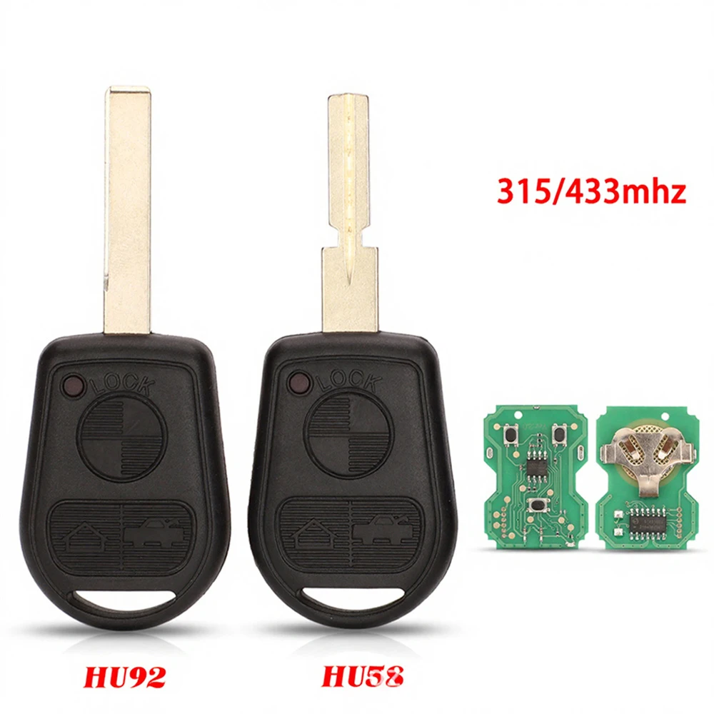

Keyless Remote Control Key 3 Buttons 315/433 MHz for BMW Z3 E31 E32/E34/E36/E38/E39/E46