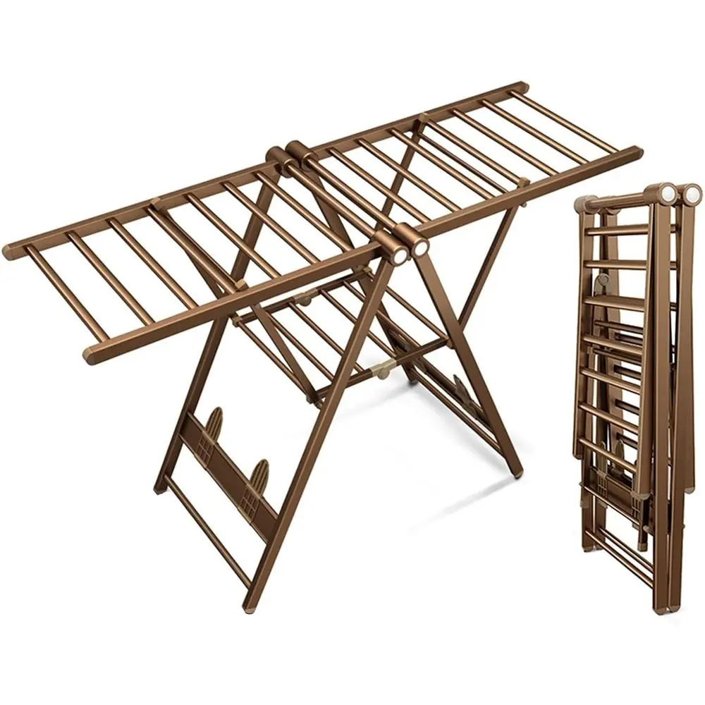 

Collapsible Portable Clothes Drying Rack, Aluminum, Adjustable Height, Space-Saving, with Shoe Holder