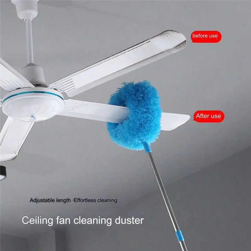 AT51-Retractable Duster Stainless Steel Long Handle Dusting Brush Car Household Cleaning Tools