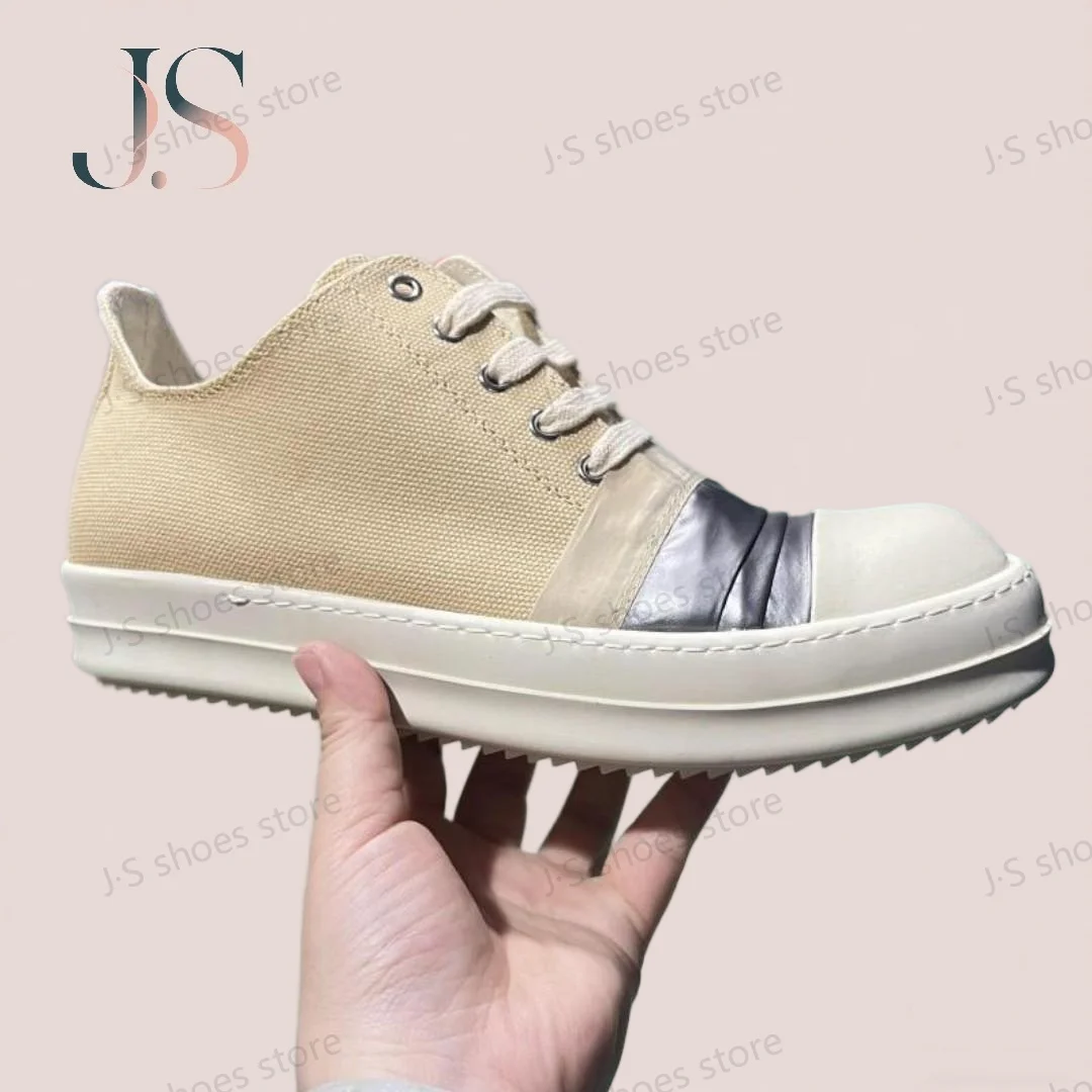 

Brand Men Sneaker Ro Geobasket Low Top Apricot Canvas Shoes Women Casual Shoe Lace Up Thick Sole Flat Sneakers