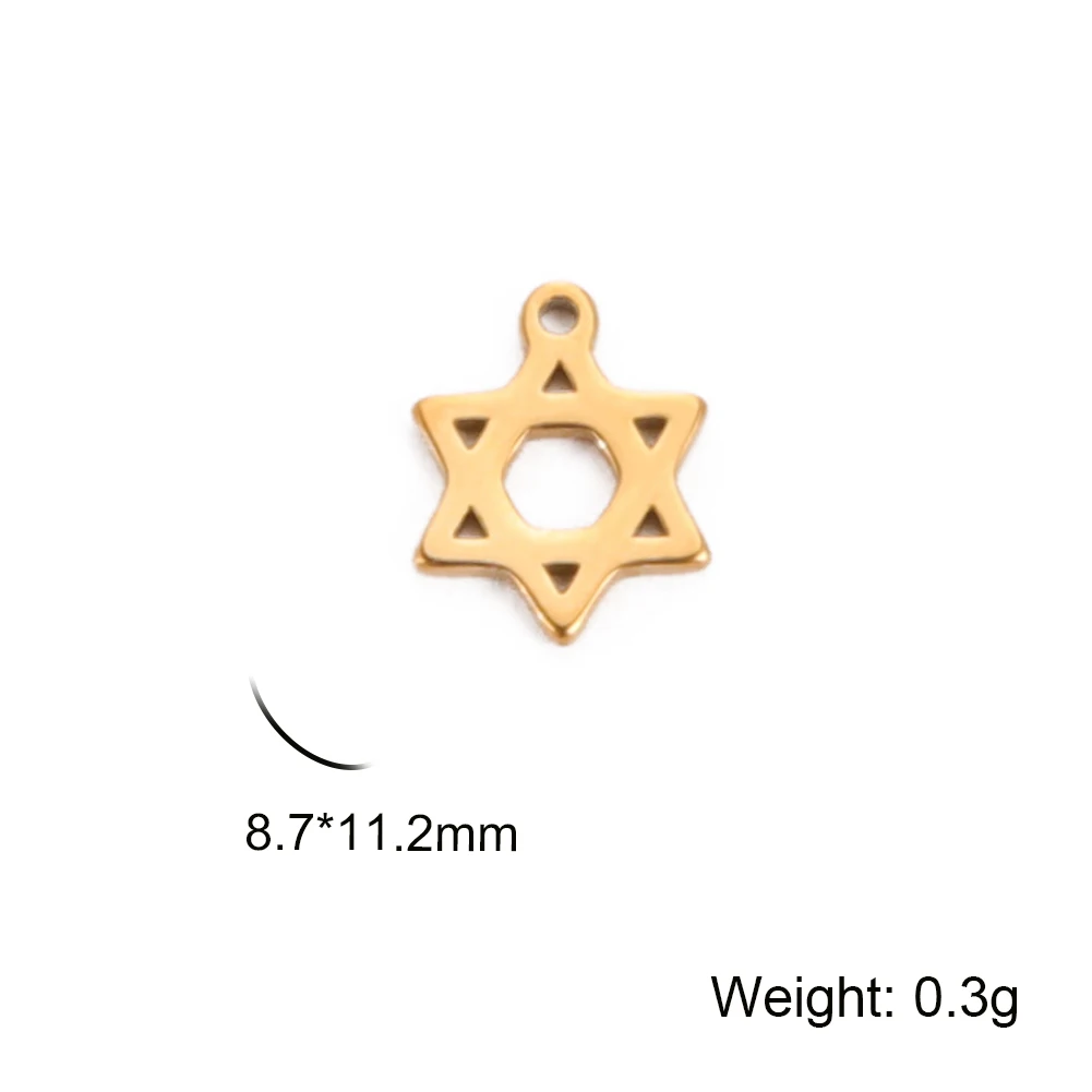 5pcs Jewish Bible Stainless Steel Hexagram Pendant Women Men Cutout Star of David Hexagon Choker Necklace Jewelry