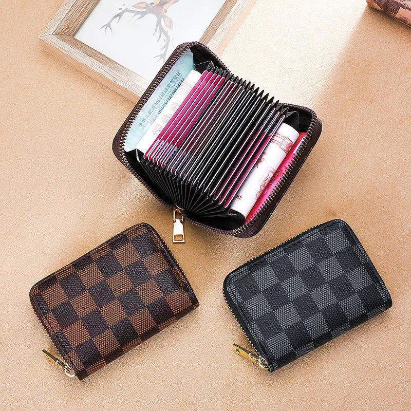 11 Detents Cards Holders PU Business Bank Credit Bus ID Card Holder Cover Coin Pouch Anti Demagnetization Wallets Bag Organizer