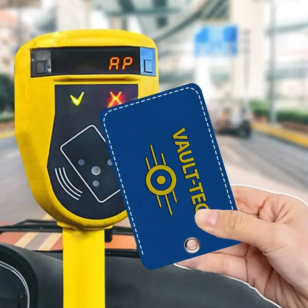 ألعاب V-Vault T-Tec شعار شارة حامل المفاتيح للبنك الأعمال حامل بطاقة العمل بطاقة الطالب واقية بطاقة الحافلة #4