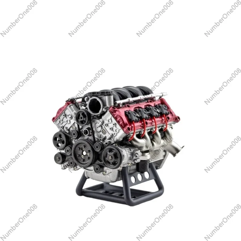 V8 Simulation Dynamic Engine Model, DIY Metal Assembly Kit for RC Crawler Upgrade Parts