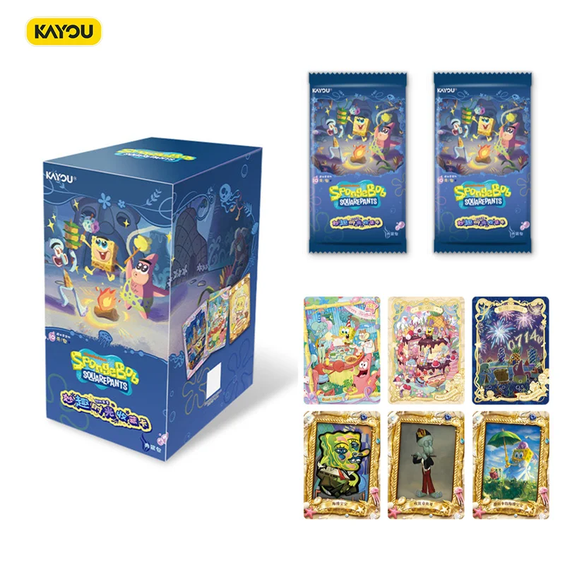 100% Genuine KAYOU SpongeBob SquarePants Collection Booster Box Wave 3 Official Anime Trading Cards Hobby Collectible Game Cards