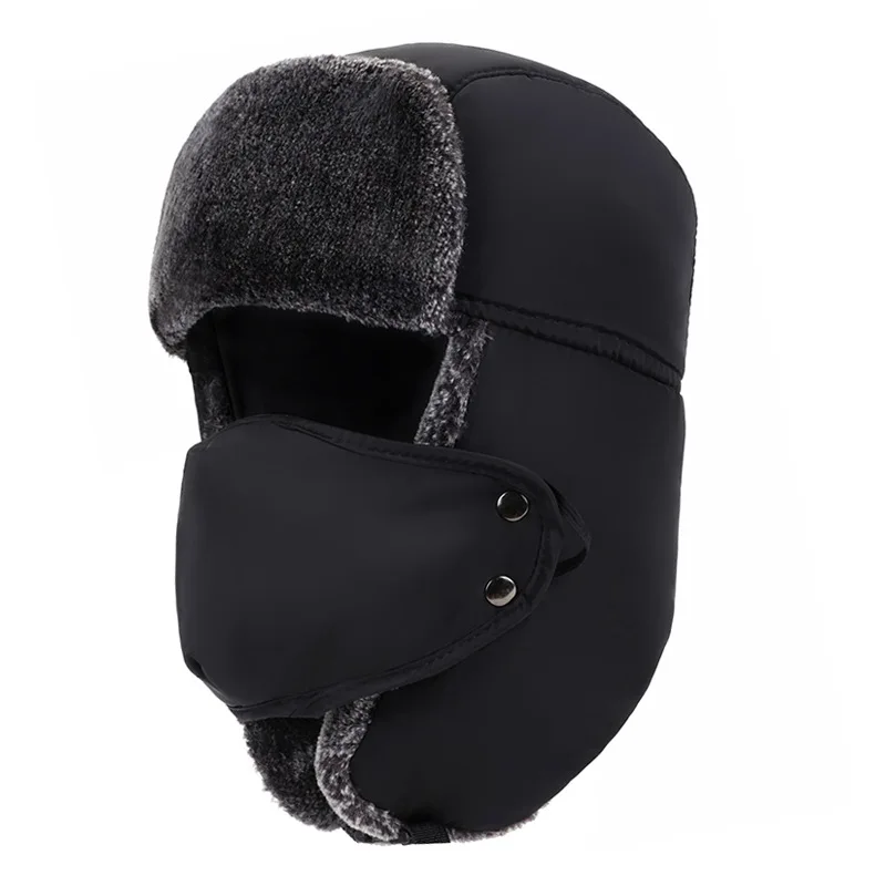 

New Plus Velet Warm Thicken Faux Fur Bomber Hat Men Women Ear Flap Cap Ski Thermal Bonnets Hats Caps Winter Extreme Cold Weather