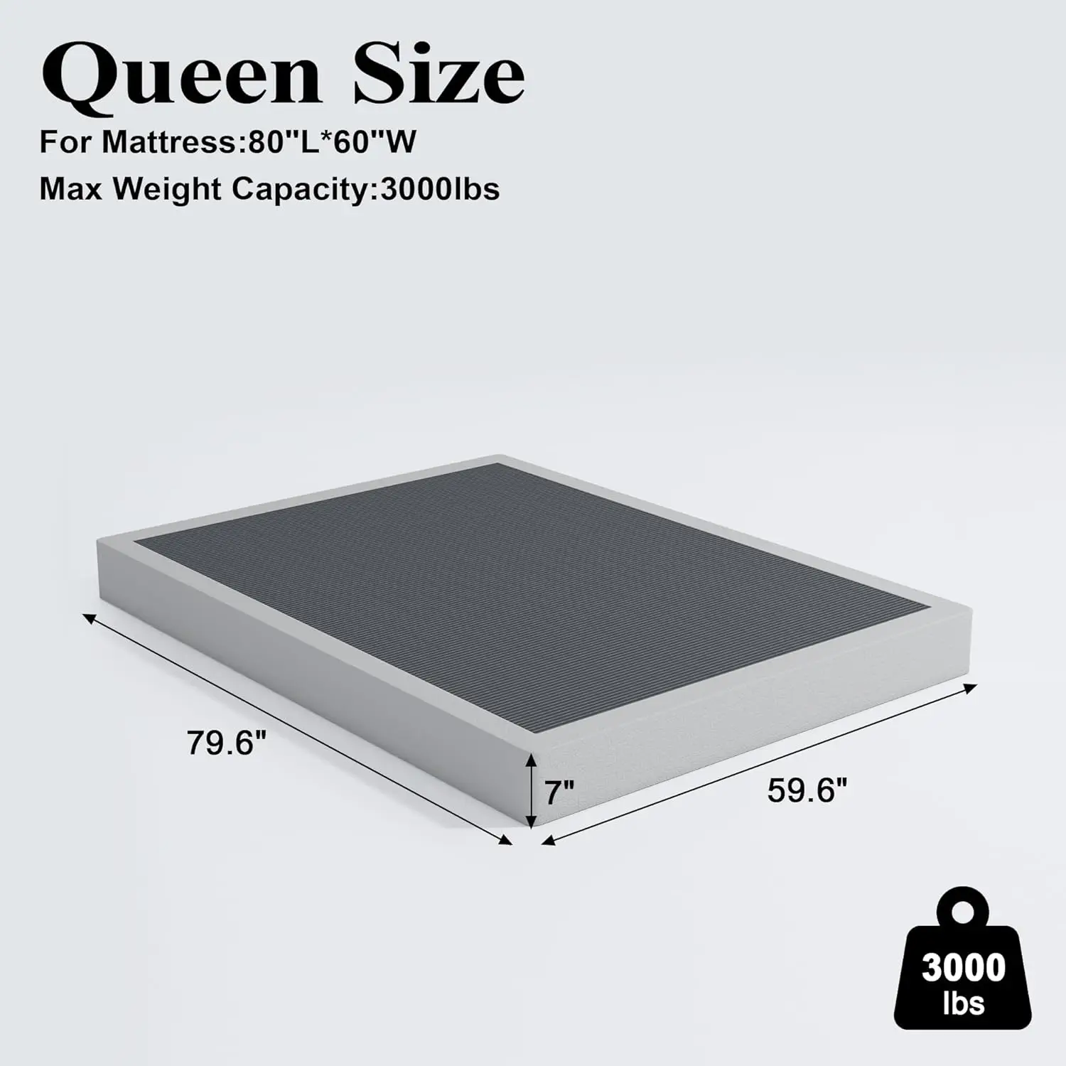 

Кровать Queen Size Box Spring, 7-дюймовая, легко собирается, прочный матрасный фундамент, прочное металлическое основание кровати