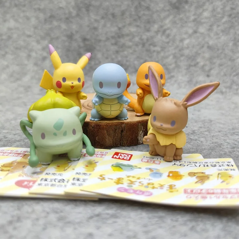 Figurine Pokemon Gashapon Anime, Pikachu mignon, figurine d'action Eevee, mini modèle, jouets capsule, cadeau original