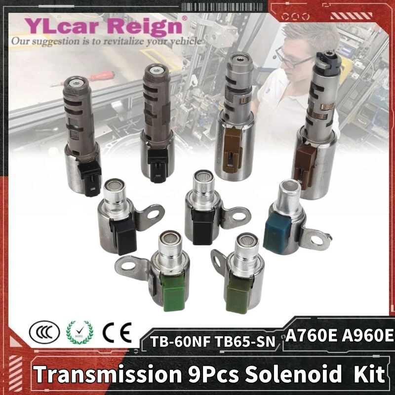 A760E A960E TB-60NF TB65-SN 9PCS 6-Speed Auto Transmission Remanufacturing Solenoid Kit For TOYOTA LEXUS IS250 GS300 IS300 05-11