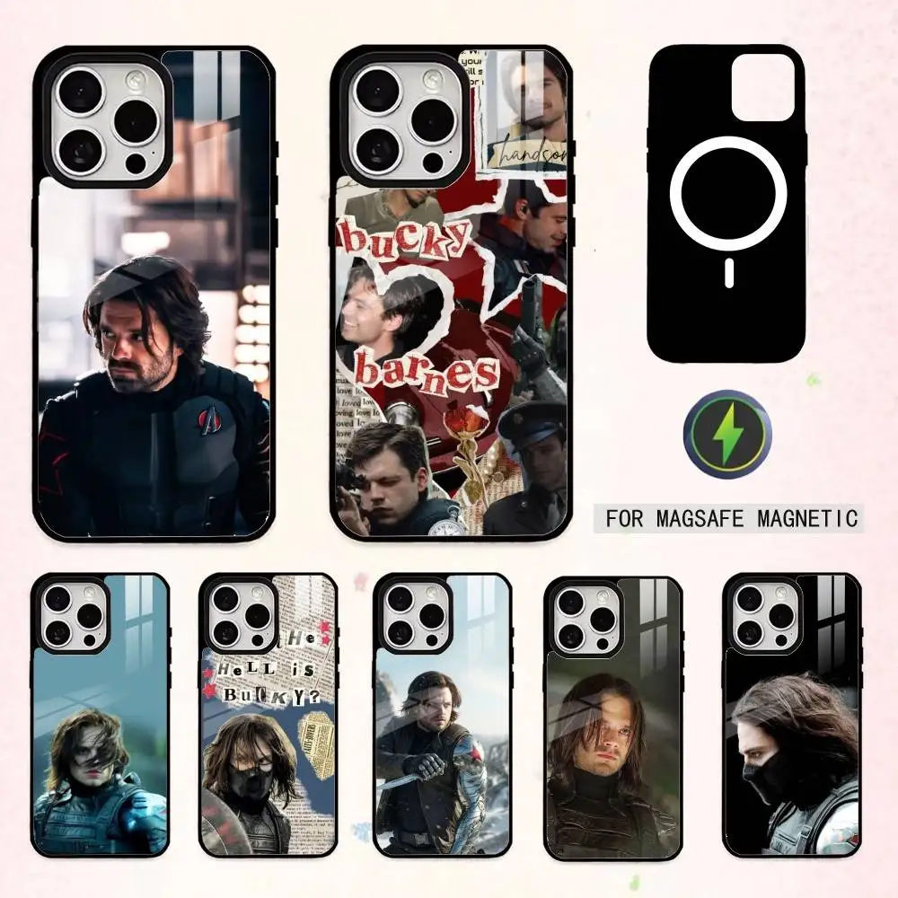 

Чехол для телефона B-Bucky Barne-Winter S-Soldier для iPhone 17, 16, 15, 14, 13, 12, 11 Plus, Pro Max, магнитный, для беспроводной зарядки Magsafe