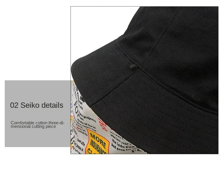 Wendbare Fischermütze, Bucket Hat für große Köpfe, beidseitig tragbar, Outdoor, Übergröße, verstellbar 56-60cm 61-64cm XL für Männer und Frauen – Detail 10